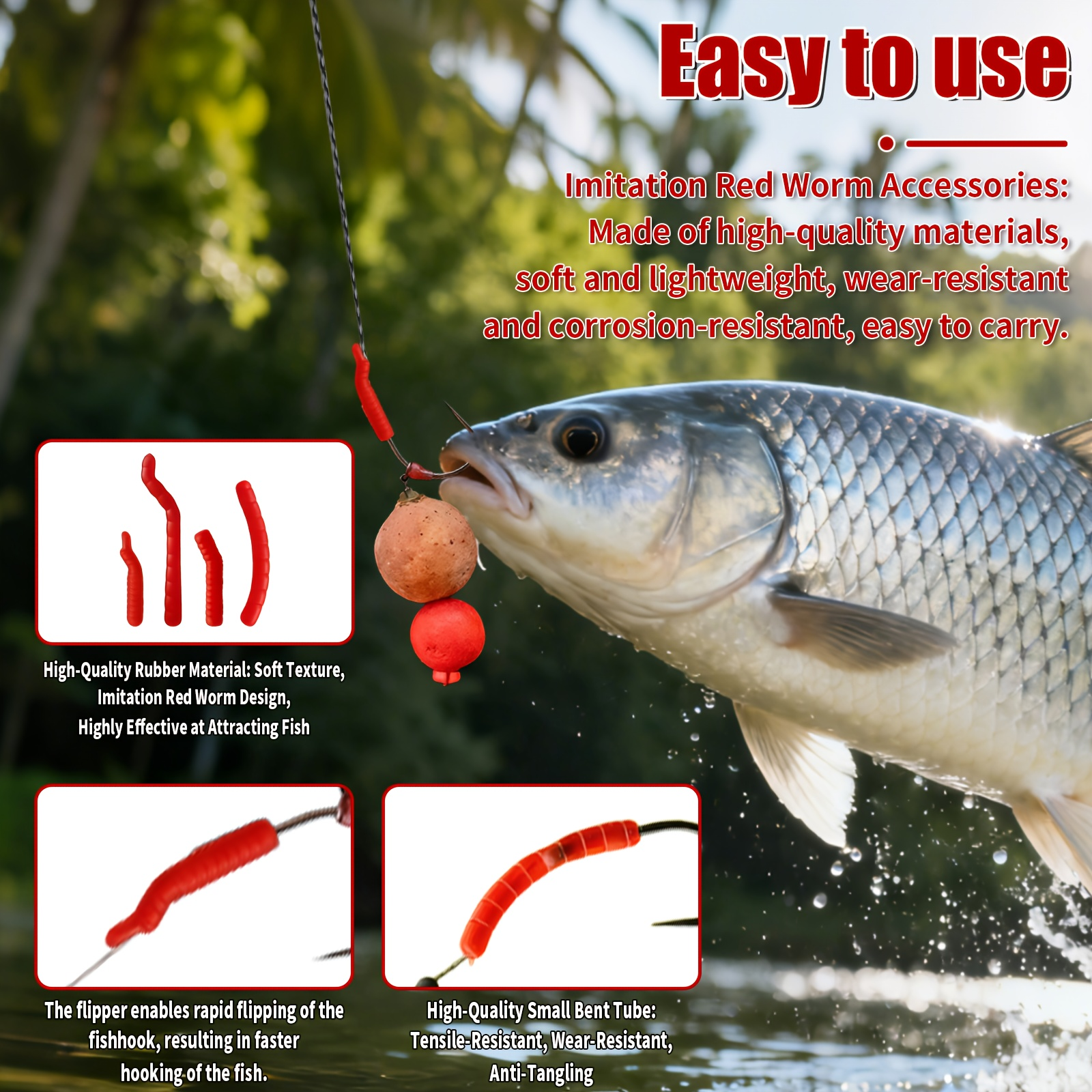 Red Artificial Bloodworm Hook  – Aglaonema Red Bewertung und Preis
