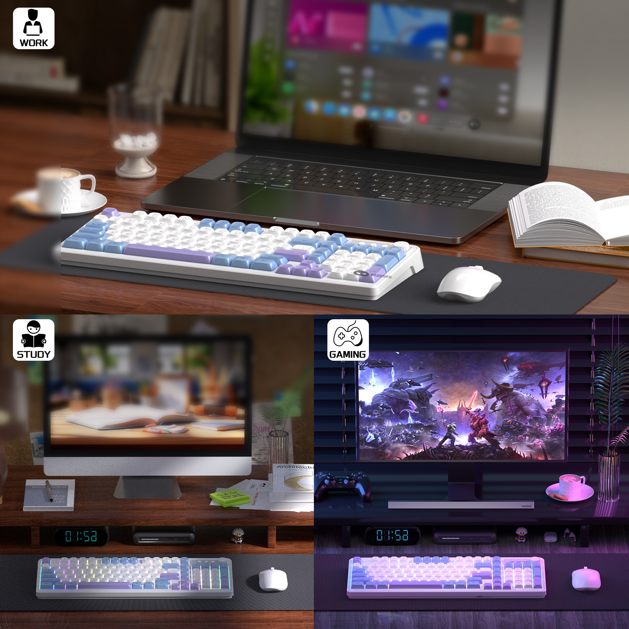MageGee Wireless Gaming Keyboa – Tradescantia Purple Bewertung und Preis