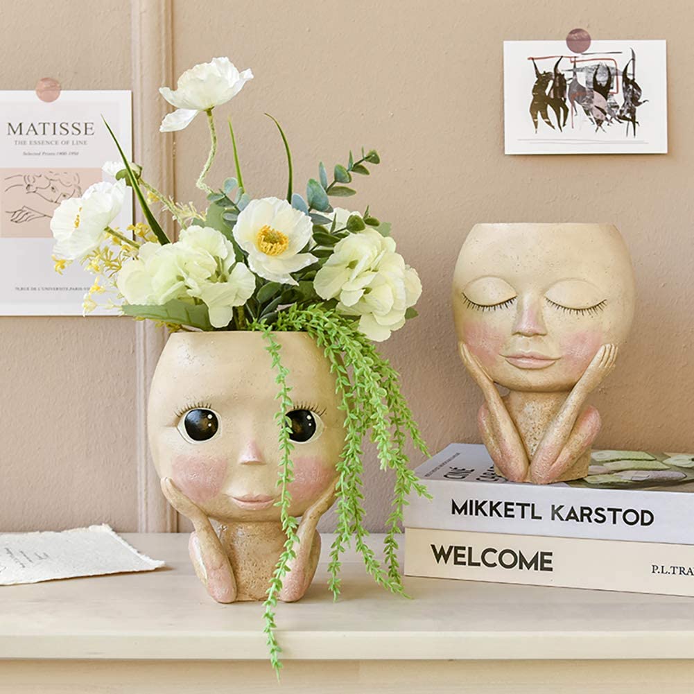 Girls Face Head Flower Planter – Echeveria Succulent Bewertung und Preis
